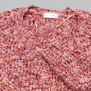 retrology Chunky Marled Knit Multicolor V-Neck Sweater Size Large